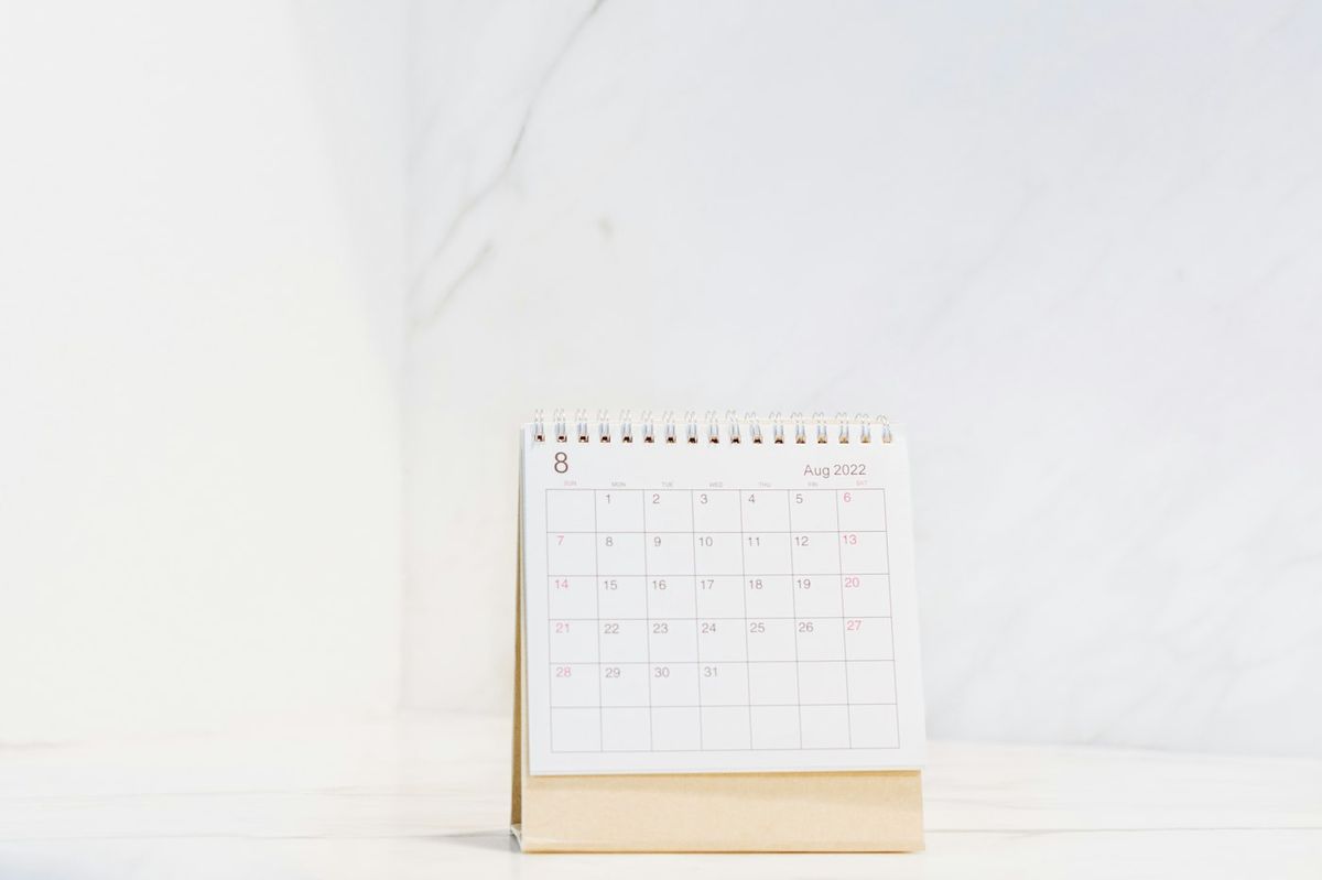 Calendario da tavolo con spirale — esempio reale