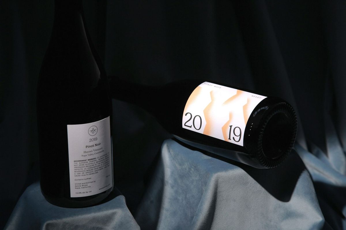 Etichetta adesiva per bottiglia di vino — esempio